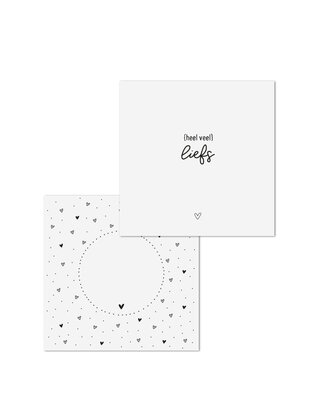 Wenskaart met tekst 'Heel veel liefs' - met bedrukte envelop
