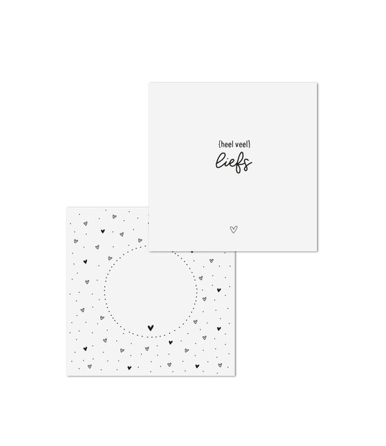 Wenskaart met tekst 'Heel veel liefs' - met bedrukte envelop