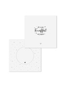 Wenskaart met tekst 'Dit is een knuffel van papier' - met bedrukte envelop