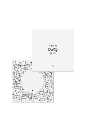 Wenskaart met tekst 'Ik ben zo trots op jou' - met bedrukte envelop