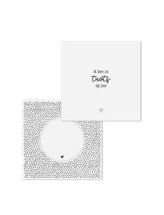 Wenskaart met tekst 'Ik ben zo trots op jou' - met bedrukte envelop