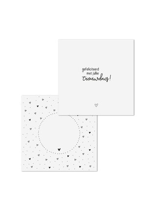 Wenskaart met tekst 'Gefeliciteerd met jullie trouwdag' - met bedrukte envelop