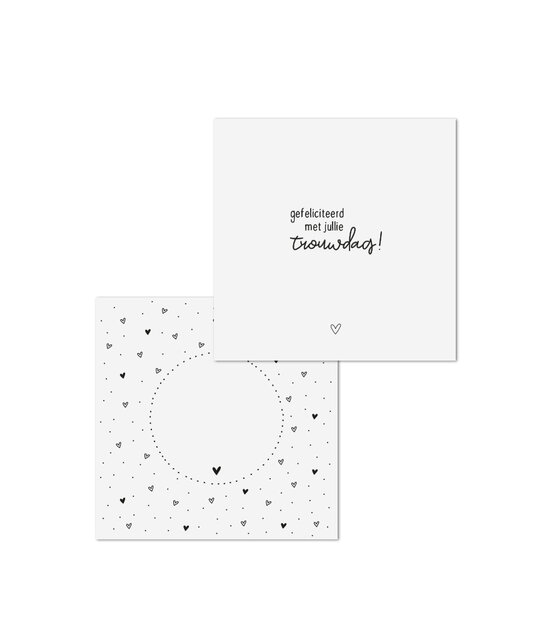 Wenskaart met tekst 'Gefeliciteerd met jullie trouwdag' - met bedrukte envelop