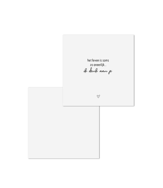 Wenskaart met tekst  'Ik denk aan je ...'  - met bedrukte envelop Wenskaart met tekst  'Ik denk aan je ...'  - met bedrukte envelop