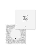 Wenskaart met tekst 'Wijn moet nodig weer eens op de to-do-list' - met bedrukte envelop