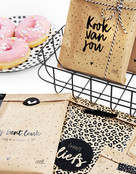 Cadeauzakjes set van 5 met dots en tekst Jij bent leuk... 15x22 cm