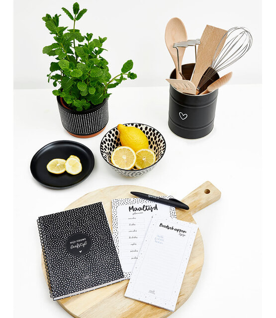 Notitieblok maaltijdplanner A5 -  dots patroon Notitieblok maaltijdplanner A5 -  dots patroon