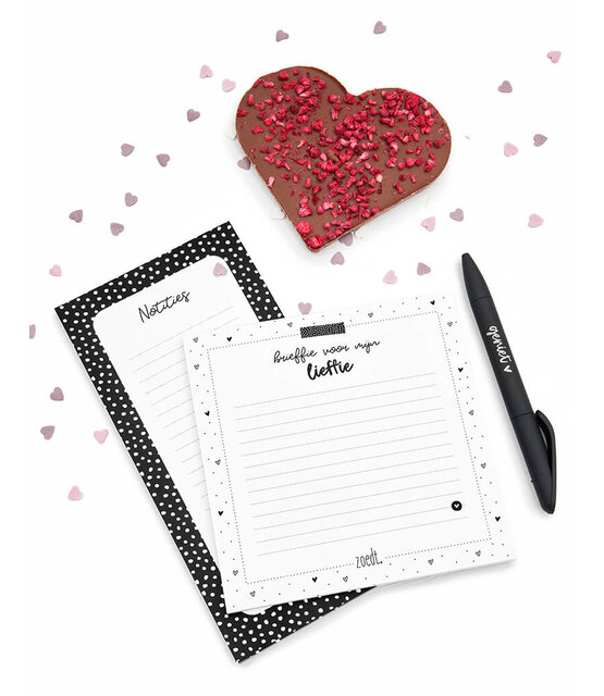 Notitieblok 'Brieffie voor mijn lieffie' |145x145mm
