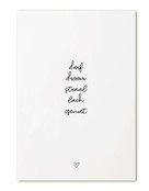 Kaart met tekst  'durf droom straal lach geniet' Kaart met tekst  'durf droom straal lach geniet'