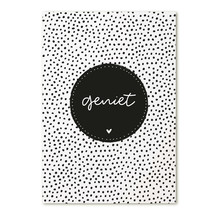 Kaart met tekst Geniet