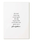 Kaart met tekst 'Geniet van je pensioen'