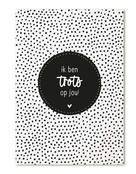 Kaart met tekst 'Ik ben trots op jou!'