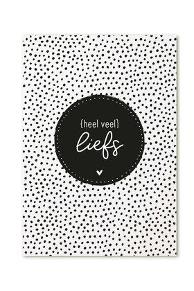 Kaart met tekst 'Heel veel liefs'