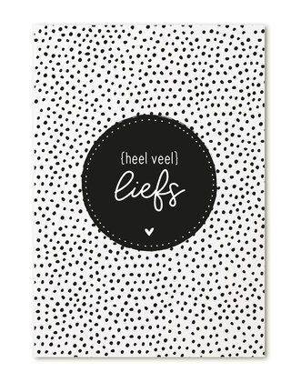 Kaart met tekst 'Heel veel liefs'