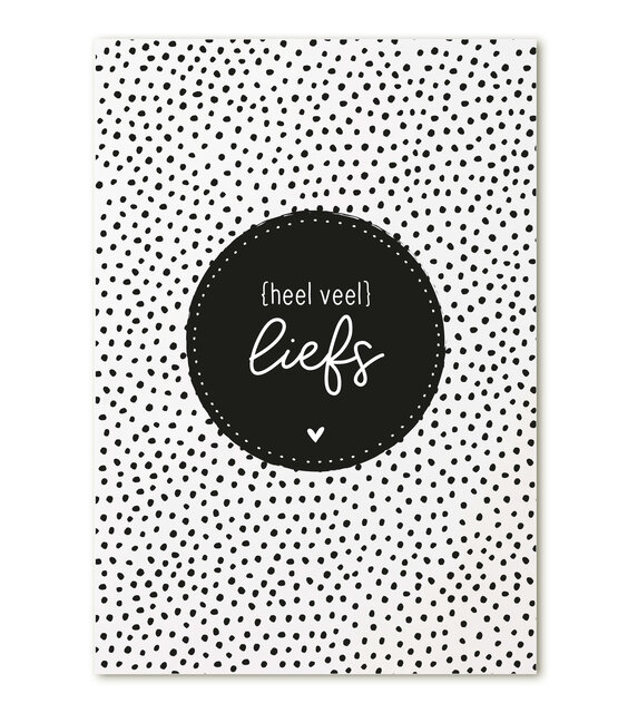 Kaart met tekst 'Heel veel liefs'