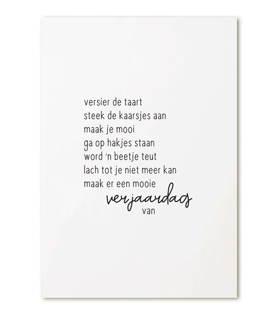 Kaart met gedicht verjaardag Kaart met gedicht verjaardag