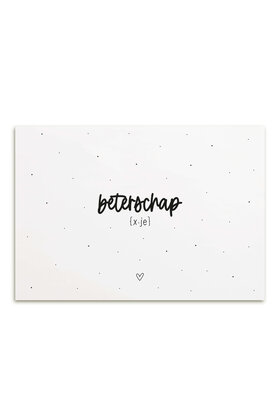 Kaart met tekst Beterschap x-je