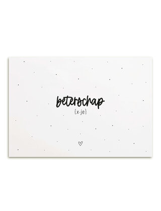Kaart met tekst Beterschap x-je