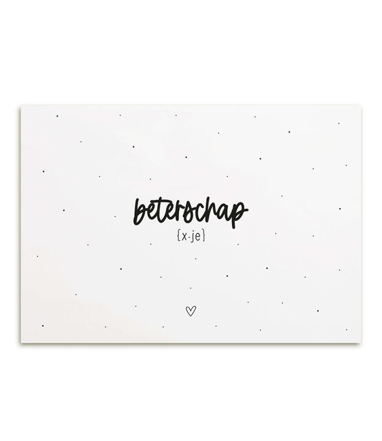 Kaart met tekst Beterschap x-je