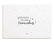Kaart met tekst 'Gefeliciteerd met jullie trouwdag!'