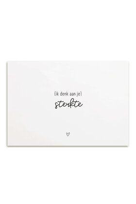 Kaart met tekst 'Ik denk aan je, sterkte'