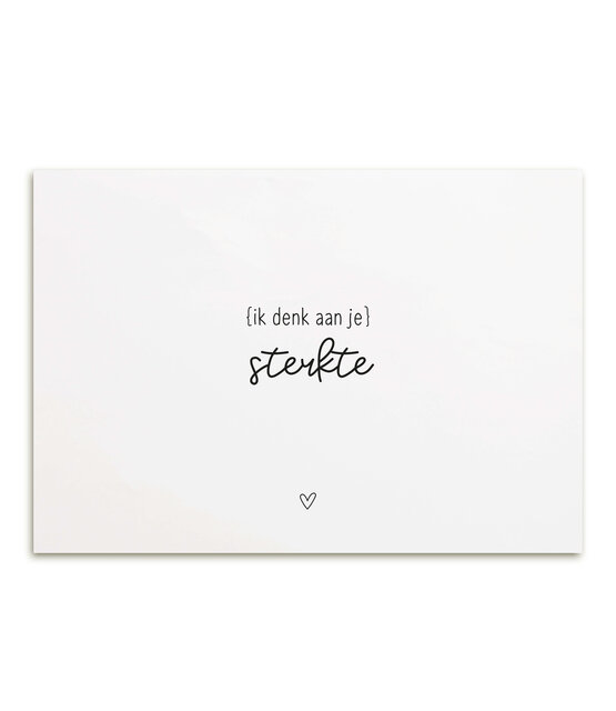 Kaart met tekst  'Ik denk aan je, sterkte'