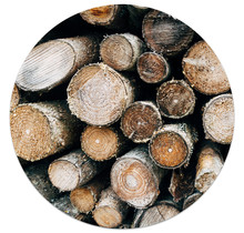 Muurcirkel foto gestapeld hout