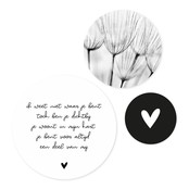 Set van 3 muurcirkels - zwart wit 'Ik weet niet waar je bent..' - 3 verschillende maten