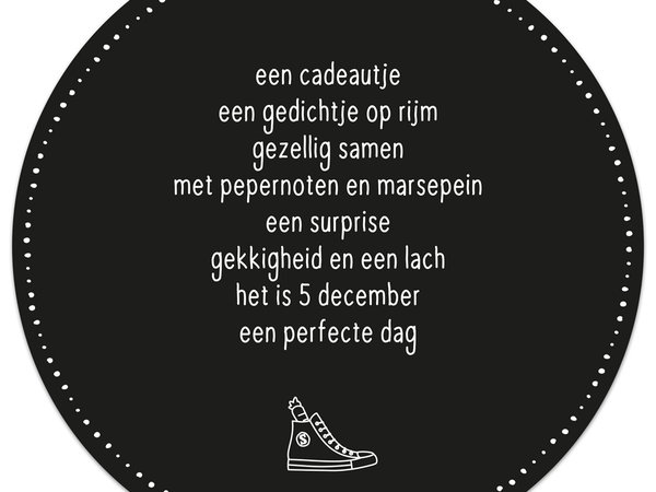 Bruidegom druk Bulk Muurcirkel (binnen) zwart Sinterklaas gedicht