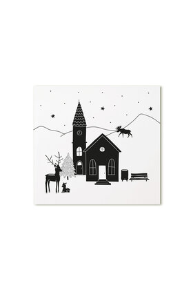 Kerst cadeaukaartje kerst kerkje