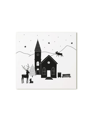 Kerst cadeaukaartje kerst kerkje