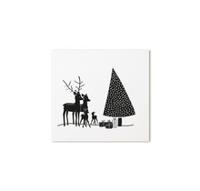 Minikaartje kerstboom en hertjes