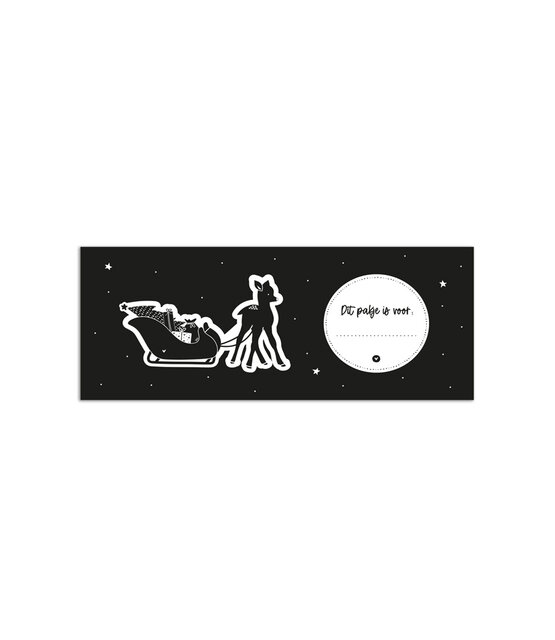 Minikaartje arrenslee 'Dit pakje is voor...' Minikaartje arrenslee 'Dit pakje is voor...'