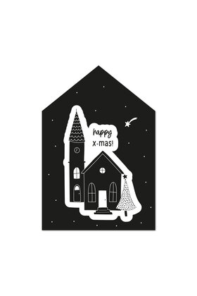 Kerst cadeaukaartje huisje happy x-mas