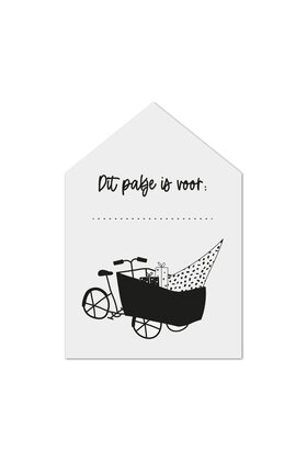 Kerst cadeaukaartje huisje 'Dit pakje is voor'