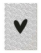 Kaart met zwart wit patroon en hart Kaart met zwart wit patroon en hart