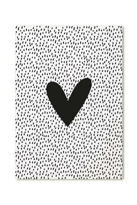 Kaart met zwart wit patroon en hart