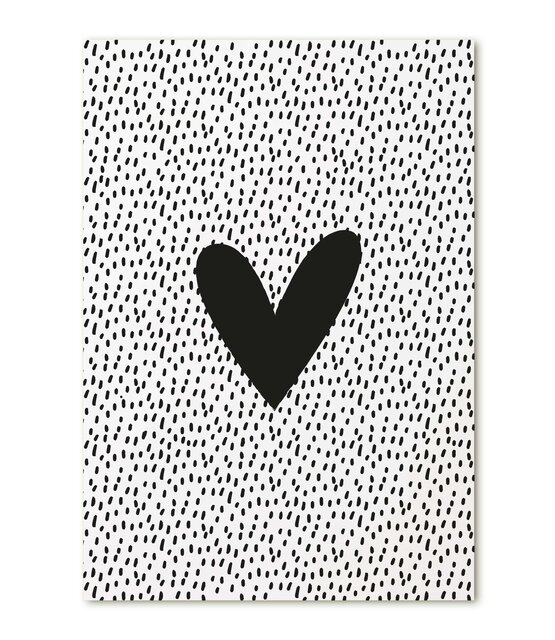 Kaart met zwart wit patroon en hart Kaart met zwart wit patroon en hart