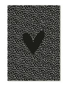 Kaart met zwart wit patroon en hart