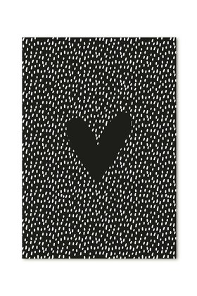 Kaart met zwart wit patroon en hart