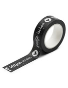 Masking tape zwart met tekst wijntje genieten, kletsen stralen, feestje lachen Masking tape zwart met tekst wijntje genieten, kletsen stralen, feestje lachen