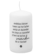 Kaars met gedicht 'Liefste vriendin die er bestaat'