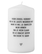 Rouwkaars met gedicht 'Voor zoveel verdriet..'
