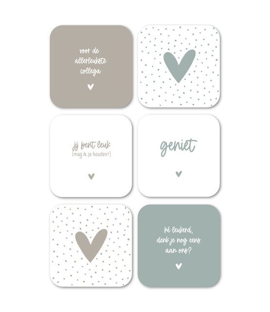 Voor de allerleukste collega! - Set van 6 vinyl onderzetters