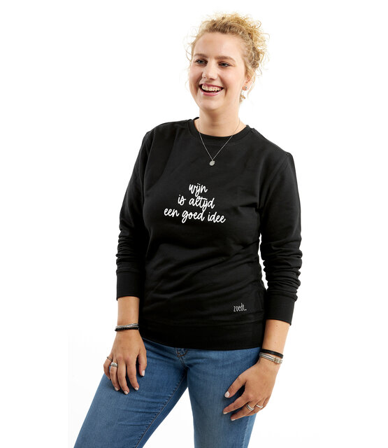 Zwarte sweater met eigen tekst! Gepersonaliseerde  trui - Maat S Zwarte sweater met eigen tekst! Gepersonaliseerde  trui - Maat S