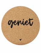 Muismat kurk | tekst Geniet - 20 cm Muismat kurk | tekst Geniet - 20 cm