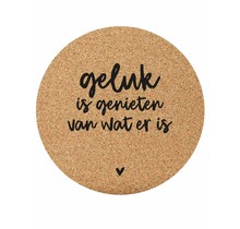 Muismat kurk | tekst 'Geluk is genieten van wat er is' - 20 cm