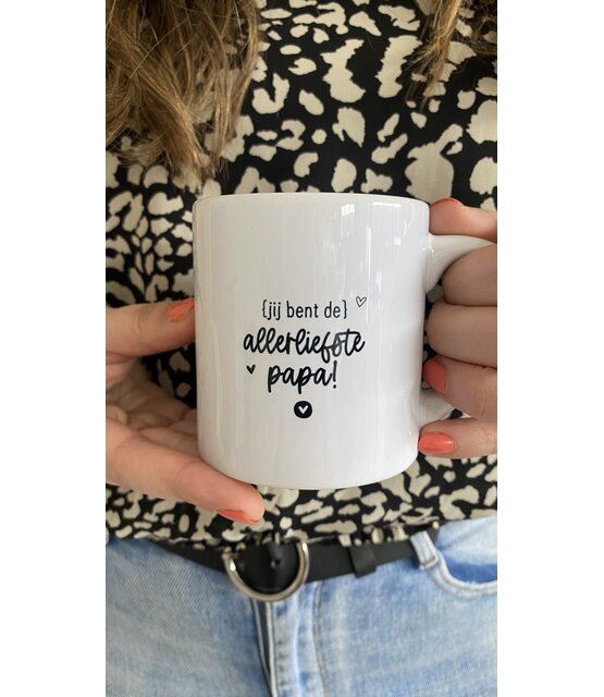 Witte mok met tekst - 'Jij bent de allerliefste papa!' Witte mok met tekst - 'Jij bent de allerliefste papa!'