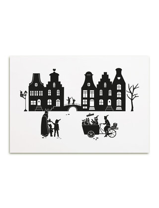 Kaartje Sinterklaas tafereeltje