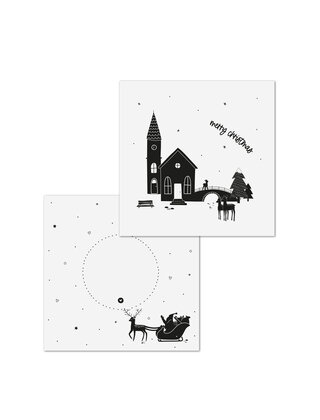 Dubbele kerstkaart met envelop - Merry Christmas